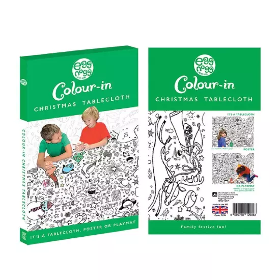 EggNogg Colour In Giant Poster / Tablecloth ~ Childrens Party Unicorns Dinosaurs