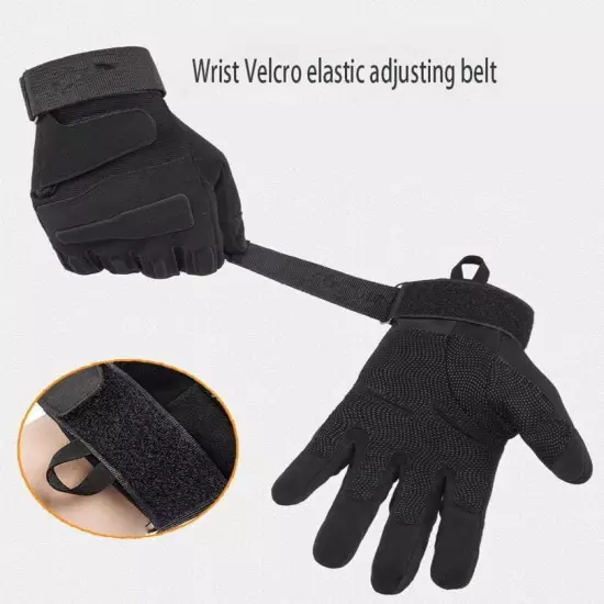 Men Tactical Gloves with Impact Protective Palm Padded Full Finger Safety Gloves