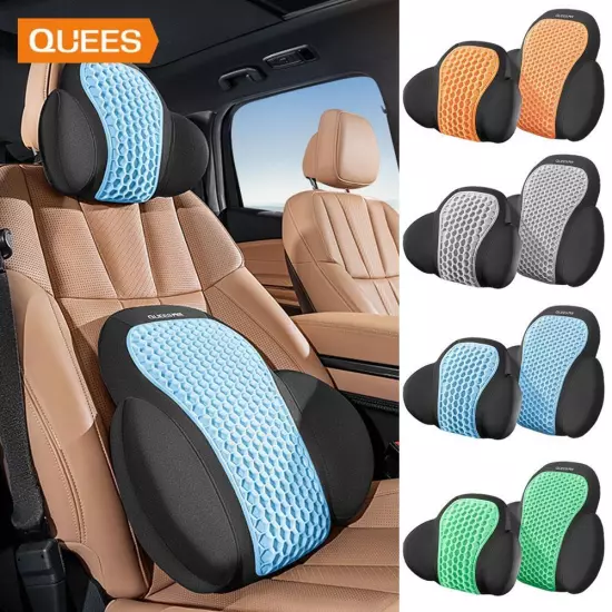 QUEES Joe's Auto Products 24 Years Honeycomb Headrest Lumbar √φ Support C1W9