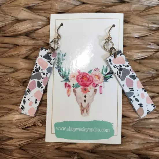 NEW Wesley and Co Handcrafted Leather Earrings