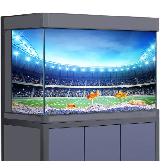 Aquarium Background Sticker, Stadium Football Fish Tank Decorations Poster