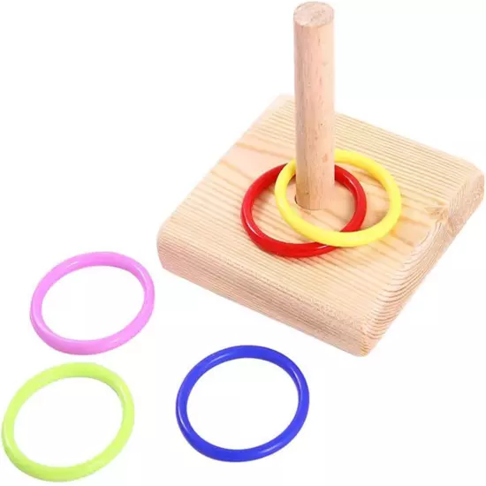 A Set of Parrot Intelligence Training Toys, Colorful Stackable Rings Small Sun R