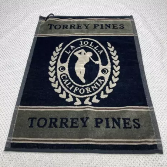 Vintage Torrey Pines California Golf Bag Towel with clip 23x16 La Jolla