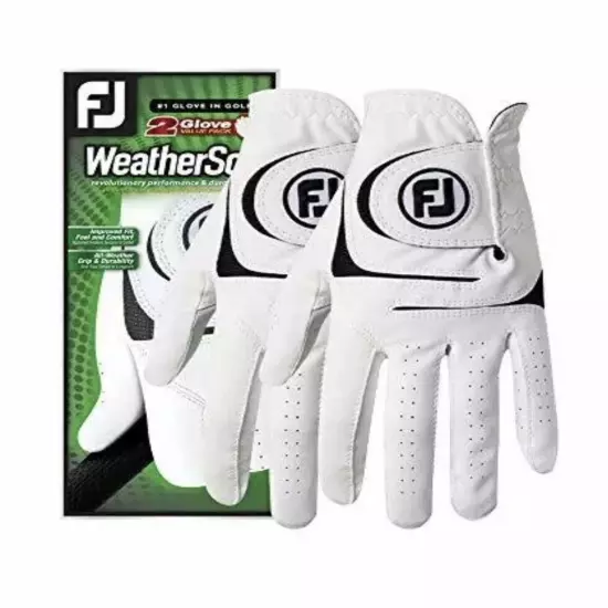 Footjoy WeatherSof Golf Gloves Men's Regular Left Hand Size XL (2-pack) NEW