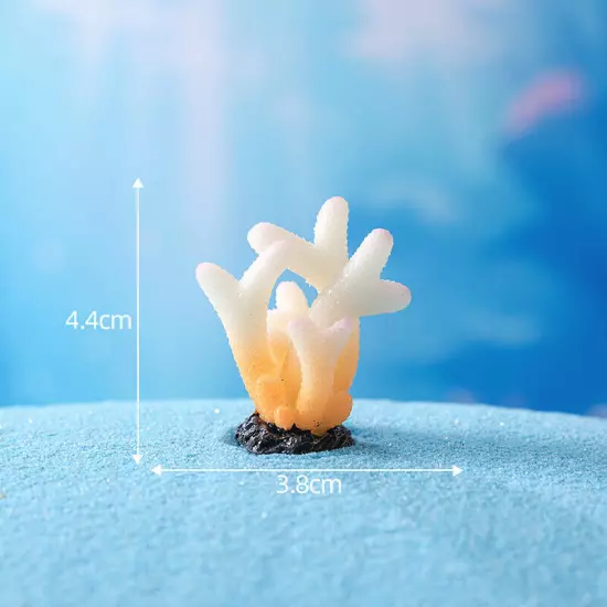 Cute Micro Colorful Artificial Coral Mermaid Resin Ornament Fish Tank Decorat Sn