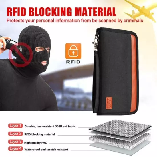 Multifunctional RFID Anti -Theft Passport Package Travel Air Ticket Pocket Card