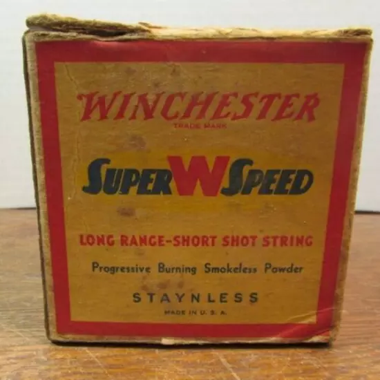 VINTAGE WINCHESTER SUPER W SPEED SHOTGUN SHELLS 2 3/4" 20ga Box Empty