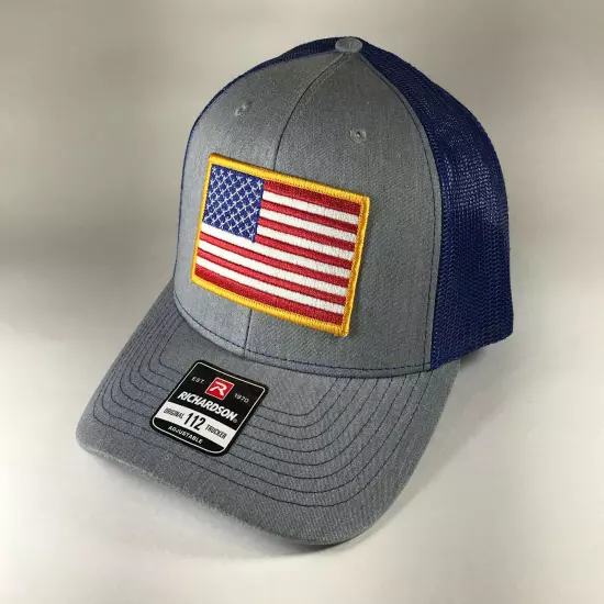 Richardson 112 American Flag 6 Panel Adjustable Snapback Trucker Mesh Hat