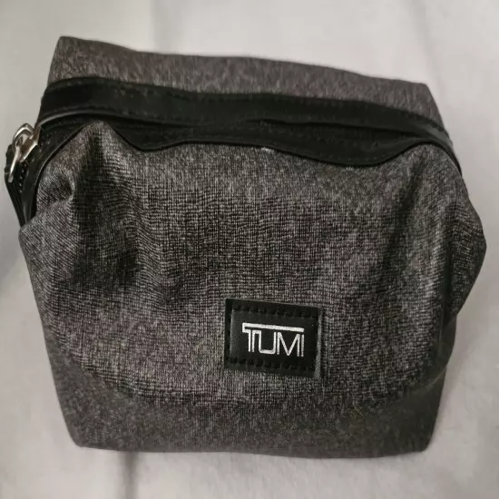 TUMI for Delta Airlines Gray Soft Case Shell Amenity Toiletry Travel Kit