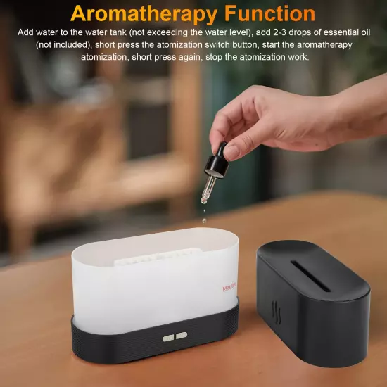 180Ml Flame Air Humidifier Essential Oil Diffuser, 3D USB 7 Color Light Aroma D