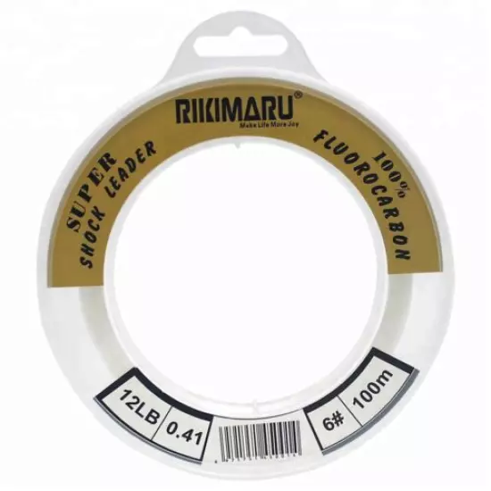 20 LB RIKIMARUFluorocarbon Fishing Leader 110 Yards Extra Strong Big Game Leader