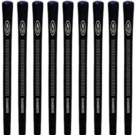 Avon Chamois Black Standard Size Golf Grips - Set of 9 - New