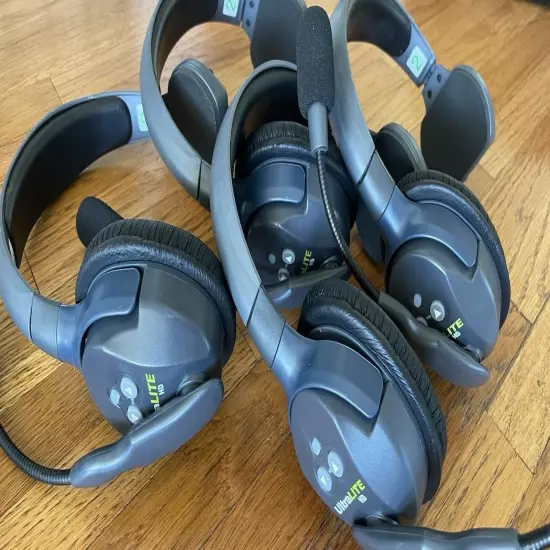 Eartec 10 HEADSETS + 2 Basestations, many extras- UltraLITE and UltraLITE HD