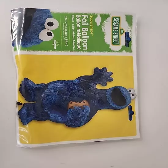 XL 35" Cookie Monster Sesame Street Super Shape Mylar Foil Balloon Decoration