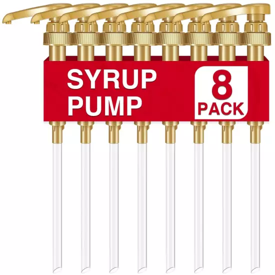 10Pcs Gold Squirt Syrup Pump Coffee Syrup Pump Dispenser Coffee Syrup Bottle 75