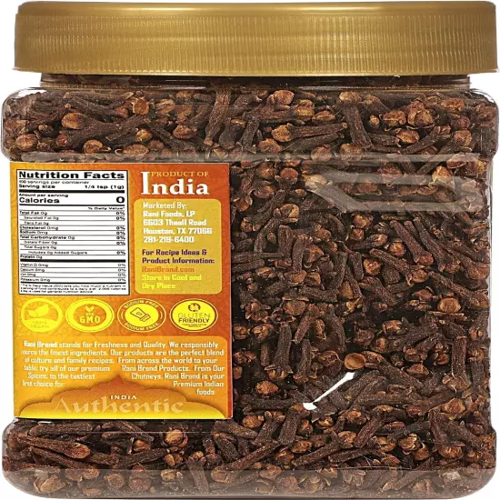 Rani Cloves Whole (Laung) 14oz (400g) Bulk PET Jar