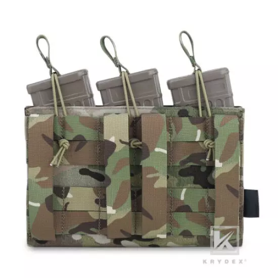 KRYDEX MOLLE Triple Open Top 5.56 & Pistol Magazine Pouch Tactical Mag Carrier