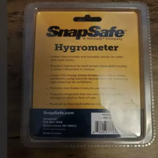 SnapSafe Hygrometer (75909) - Display Temp & Humidity for Safes