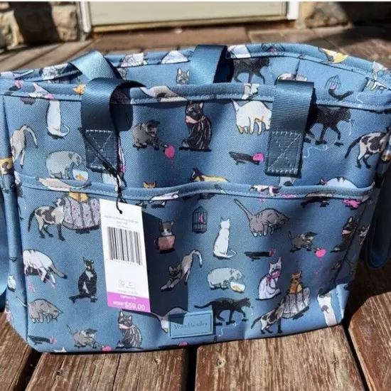 VERA BRADLEY CAT'S MEOW LIGHTEN UP EVERYTHING ORGANIZER TOTE:NWT CATS