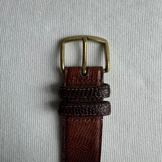 Coach Brown Genuine Lizsrd and Solid Brass Belts. 42 in / 105 cm