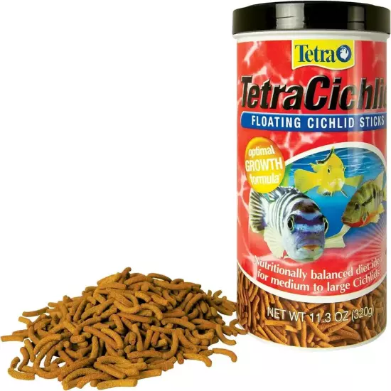 TetraCichlid Floating Cichlid Sticks 11.3 Ounces, Pond Fish Food, Nutritionally