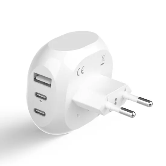 Ceptics European Travel Plug Adapter USA to Type C Italy,Iceland, Austria PTU-9c