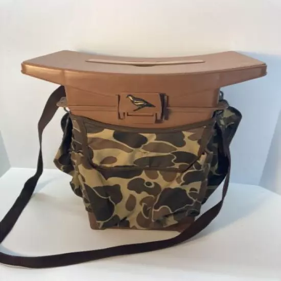 Woodstream Fishing Sport Hunting Seat 9080 Camo Pockets Storage Vintage Gear