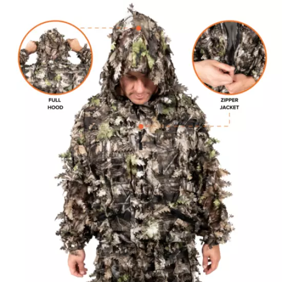 Arcturus 3D Leaf Ghillie Suit (Dark Woodland) - Hunting Jacket & Pants Set