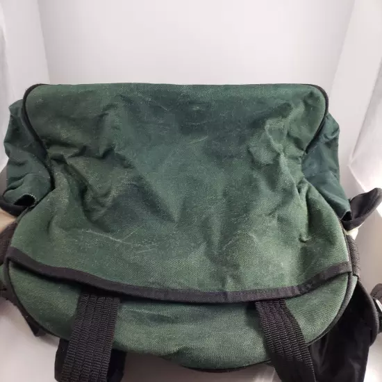 Eddie Bauer Bag 16x11x9 Multi Use Green with Pigskin Accents