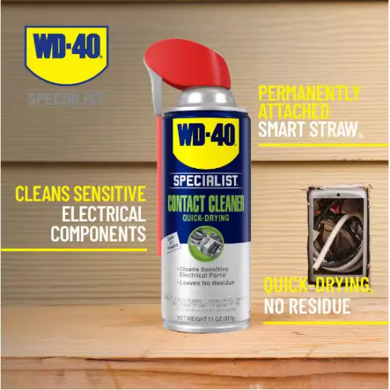 WD-40 Contact Cleaner, 11 oz. Quick-Drying Electric Equipment Cleaner with Smart