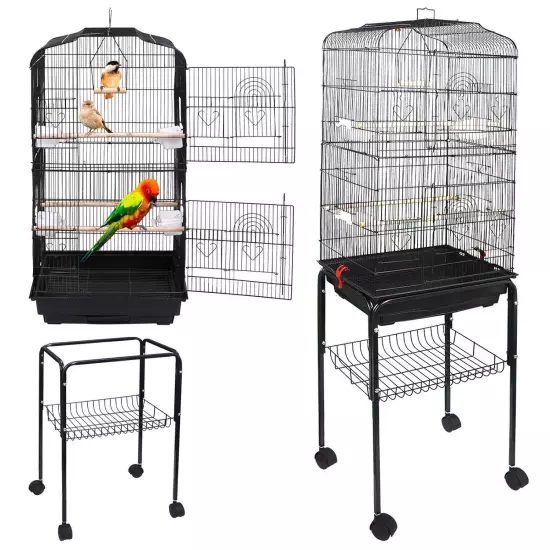 Black/White Bird cage Parrot Macaw Parakeet Cockatiel Cage Multiple Size 