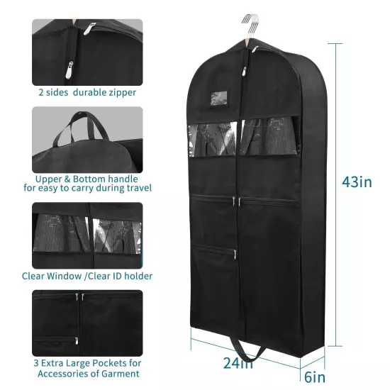 Garment Bags for Travel 1Pack Heavy Duty 45 Hanging Garment Bags for Men Dou