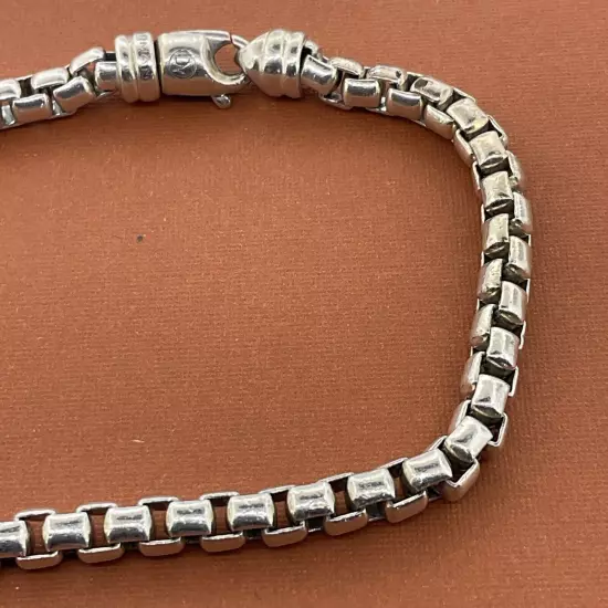 David Yurman Men’s Bracelet Box Link 5mm Sterling Silver Size 8 inches