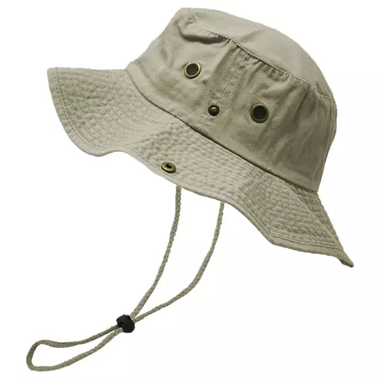 Unisex 100% Cotton Bucket Hat Fishing Camping Safari Boonie Sun Brim Summer Cap