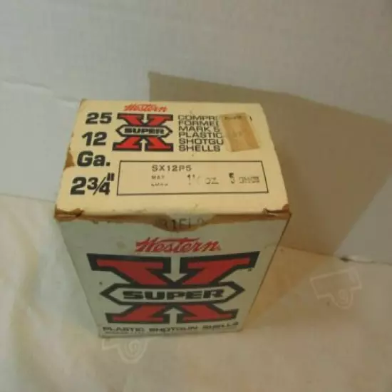 VINTAGE WHITE WESTERN SUPER X SX12P5 12 GA CARTRIDGE SHELLS Box Empty