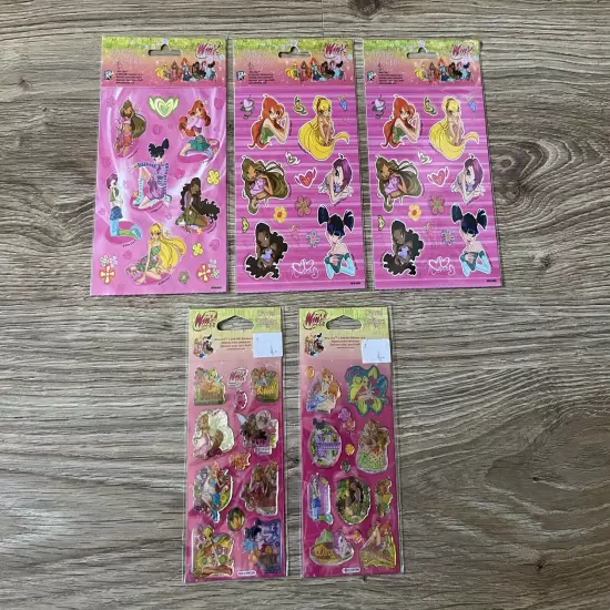 Rainbow Winx Club Bloom Stella Flora Musa Tecna Layla Set Of Stickers Puffy