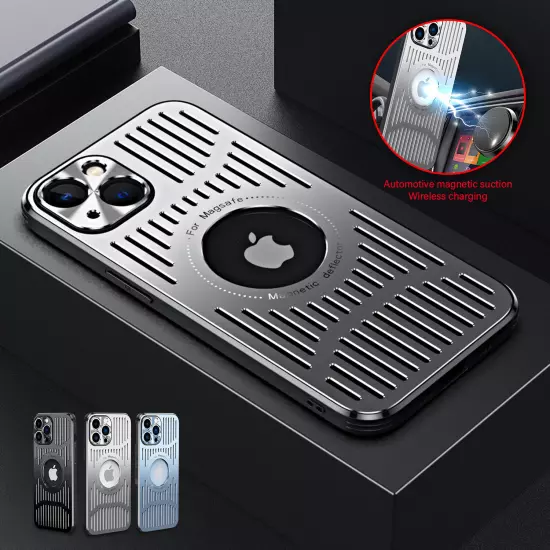 For iPhone 15 16 Pro Max 14 13 12 Magsafe Metal Shockproof Heat Dissipation Case