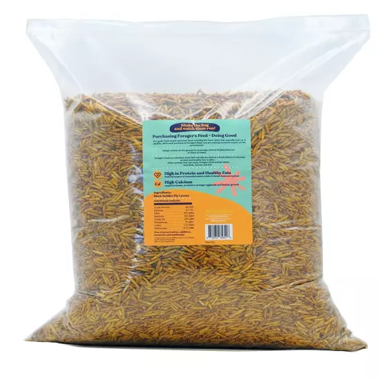 Foragers Feed Whole Dried Black Soldier Fly Larvae, 100% All Natural, Non-GMO,