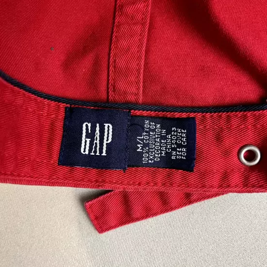 Vintage Gap Hat Cap Strapback Red Baseball Classic Logo Dad Adjustable y2k 2000