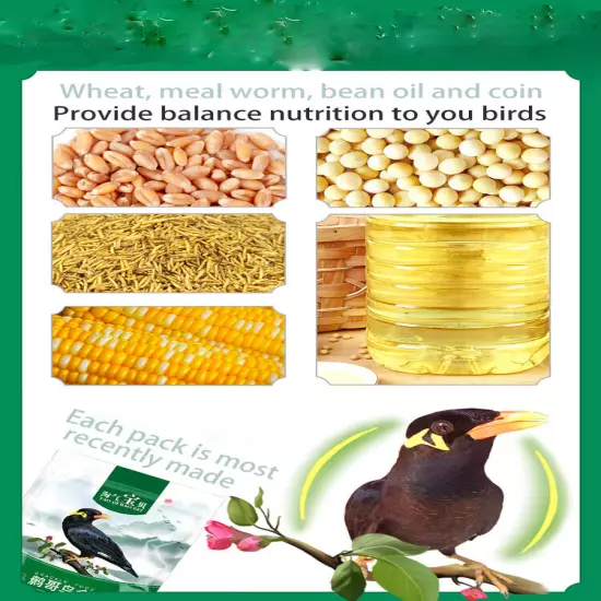 Special Pet Bird Food for Grackle Myna or Medium Pet Birds 500g/pack