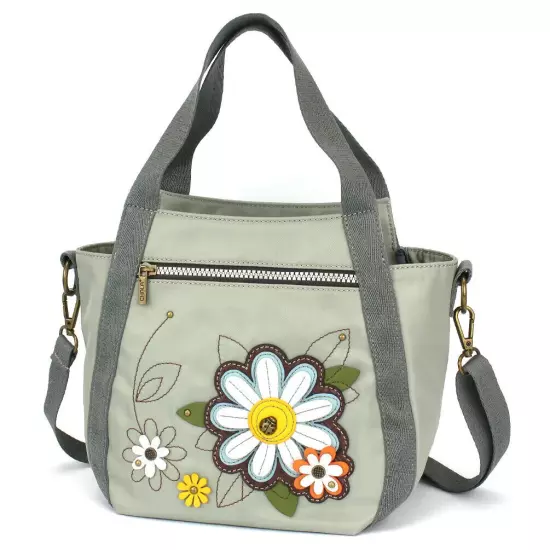 NEW CHALA SAGE GREEN DAISY FLOWER RFID VENTURE MINI CARRYALL TOTE PURSE