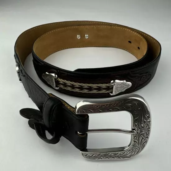 Justin Men's Leather Belt THE WESTERNER Size 40 EUC C11413