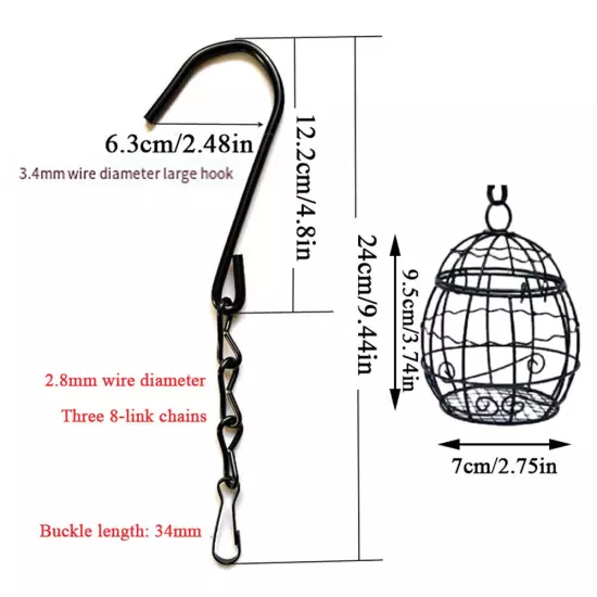 Outdoor Birdcage Bird Feeder Bird Feeding Station With Chain DIY Durable Simple➳