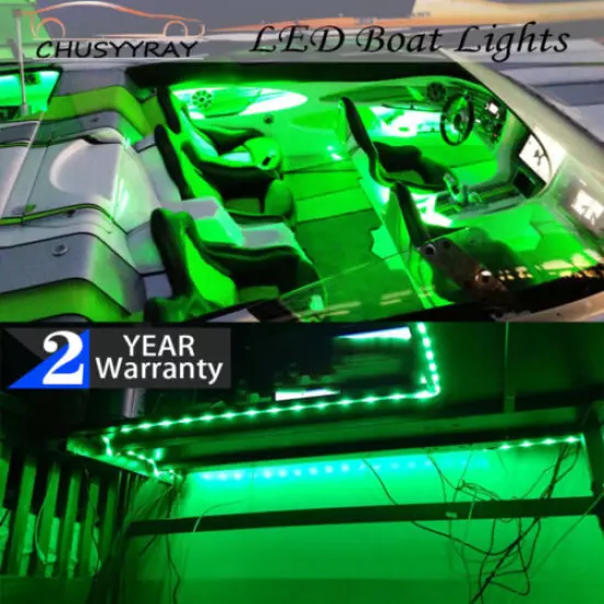 5M 16ft UV/Green Boat Light LED Strip Night Fishing IP68 Waterproof attractant