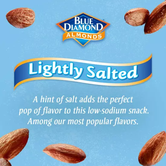 BLUE DIAMOND ALMONDS: Low Sodium Lightly Salted Snack Nuts, Resealable Bag, 40oz