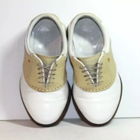 Women's FOOT JOY CLASSICS 90106 Calfskin Leather White Golf Cleats Size 8 AA