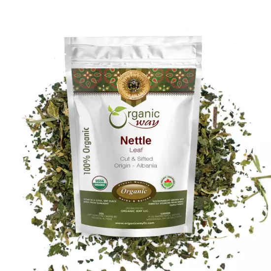 Organic Way Nettle Leaf Cut & Sifted - Herbal Tea | Kosher & USDA Certified