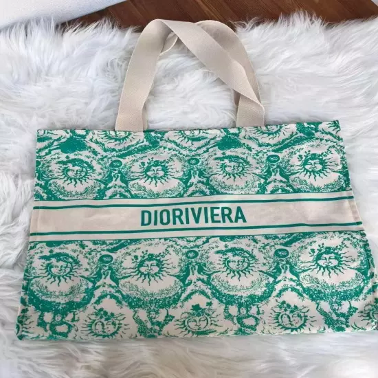 Christian Dior Wardujuy Tote Bag Novelty Green White VIP Customers Japan Limited