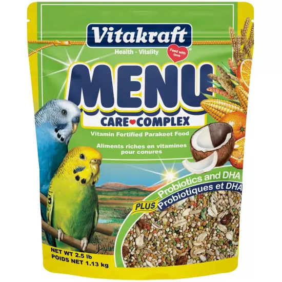 Menu Premium Parakeet Food - Vitamin-Fortified - Daily Pet Bird Food, 2.5 pounds