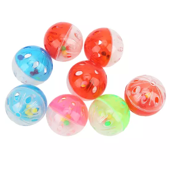 10pcs Bird Toys Ball Colorful Plastic Bird Jingle Balls Cage Accessories